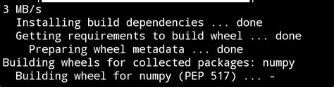 done Installing backend dependencies. . Could not build wheels for mpi4py which is required to install pyprojecttomlbased projects